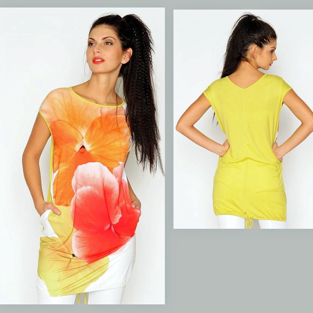 POCKET TUNIC BLOOMING STRETCH MADE IN EUROPE